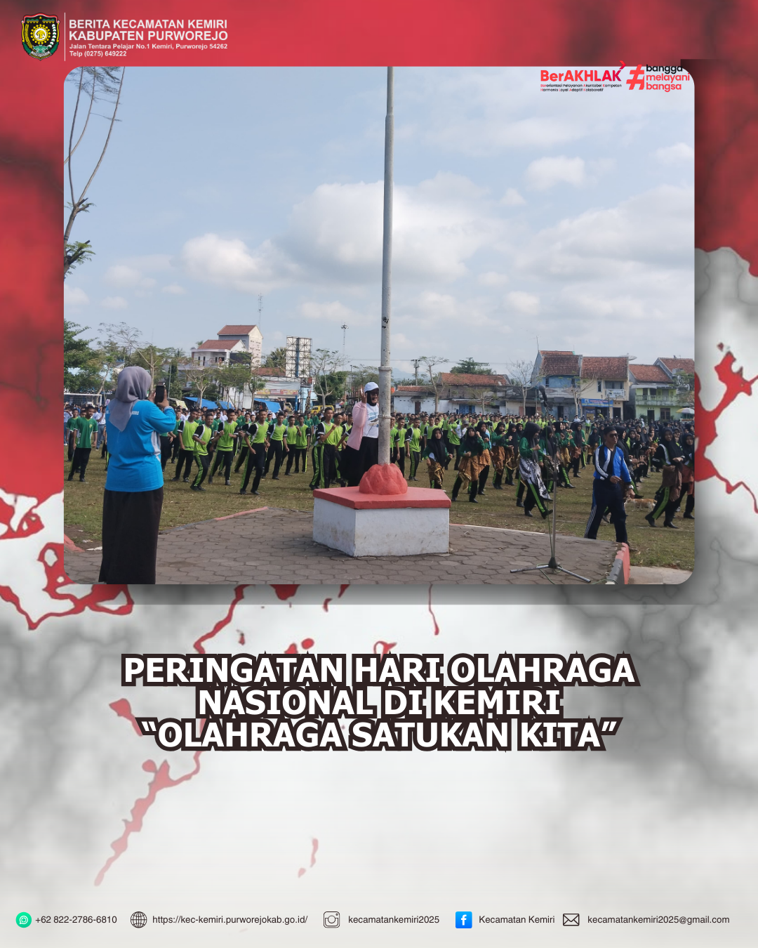 Senam Sehat dalam rangka Peringatan HAORNAS Kecamatan Kemiri