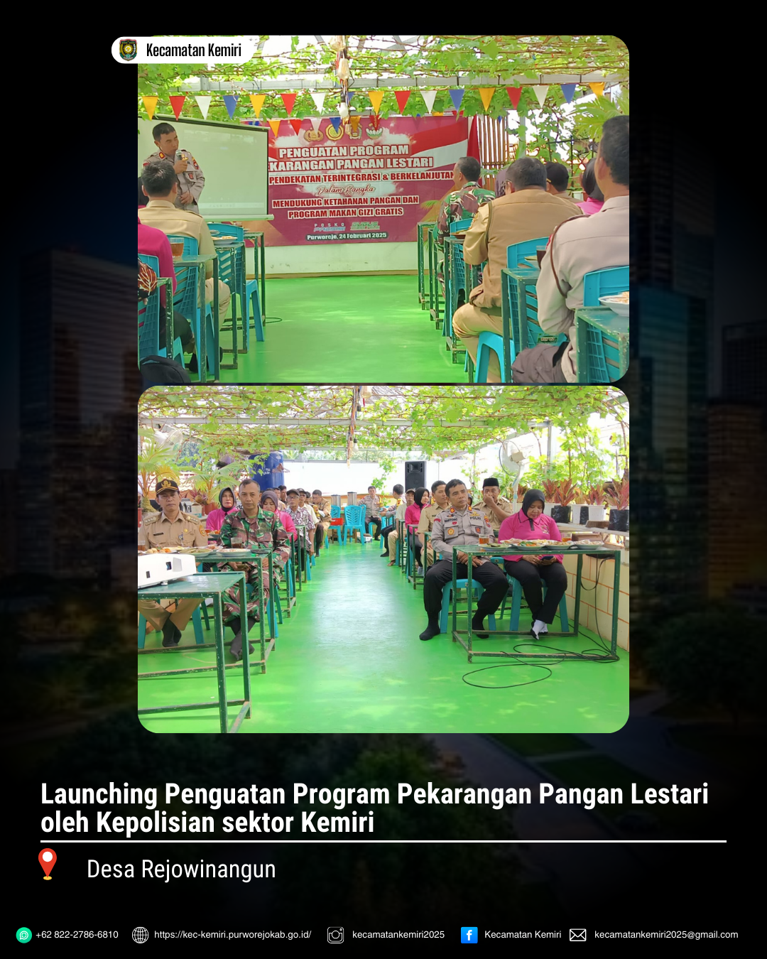 Polsek Kemiri Launching Penguatan Program Pekarangan Pangan Lestari di Desa Rejowinangun