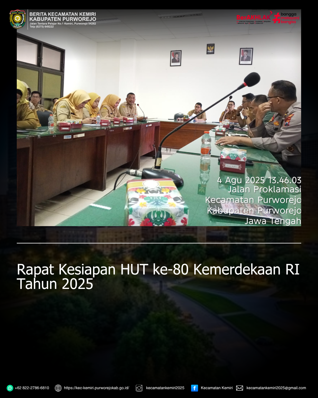 Rapat Kesiapan HUT ke-80 Kemerdekaan RI Tahun 2025