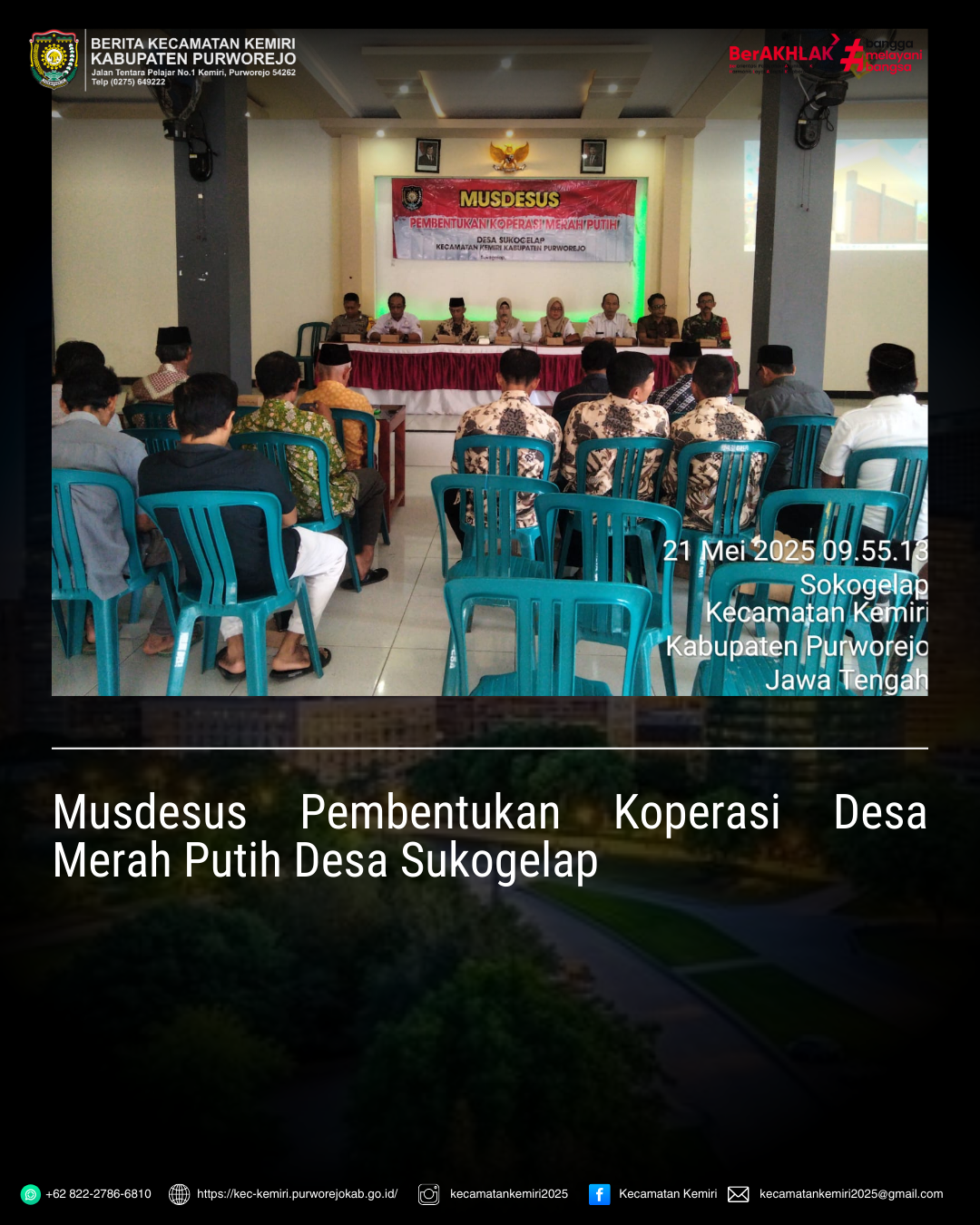 Monitoring Musdesus Pembentukan Koperasi Desa Merah Putih Desa Sukogelap