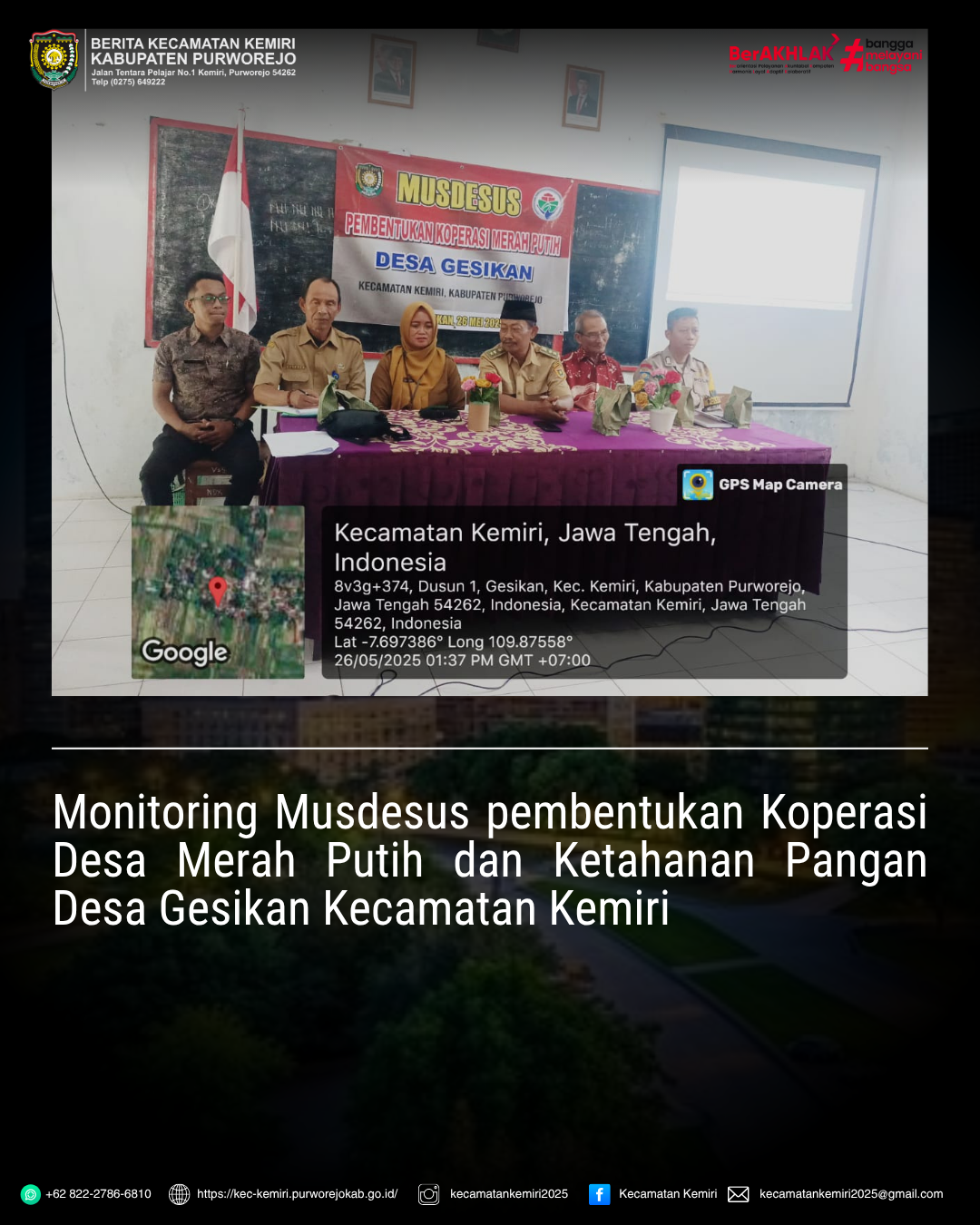 Musdesus Pembentukan Koperasi Desa Merah Putih dan Ketahanan Pangan Desa Gesikan Kecamatan Kemiri