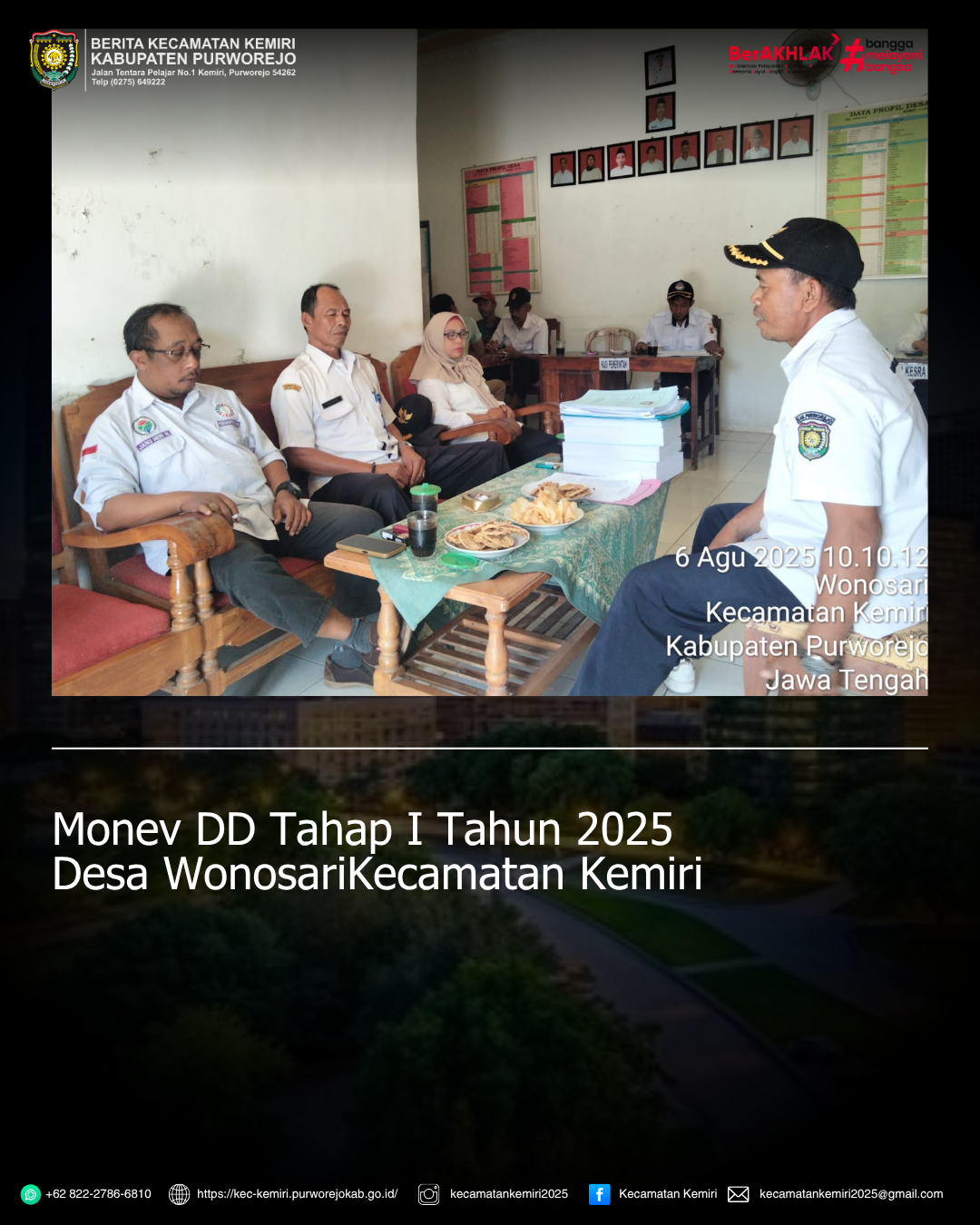 Monev DD Tahap I Tahun 2025 Desa Wonosari Kecamatan Kemiri
